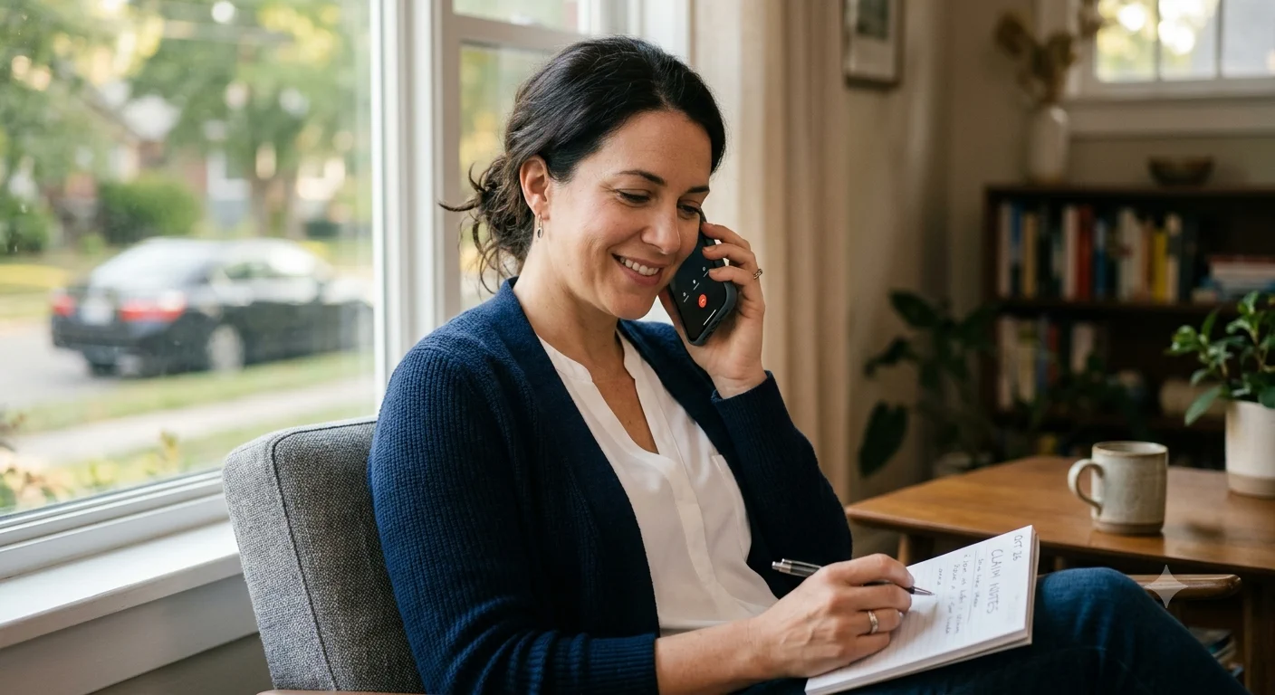An insurance advisor and client reviewing information together